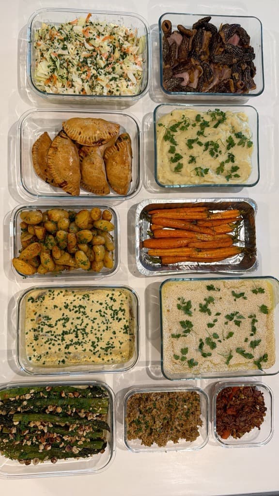 Empanadas et légumes de saison
